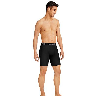 Men's Hanes 4-pack Ultimate Comfort Flex Fit Total Support Pouch™ Long-Leg Boxer Briefs