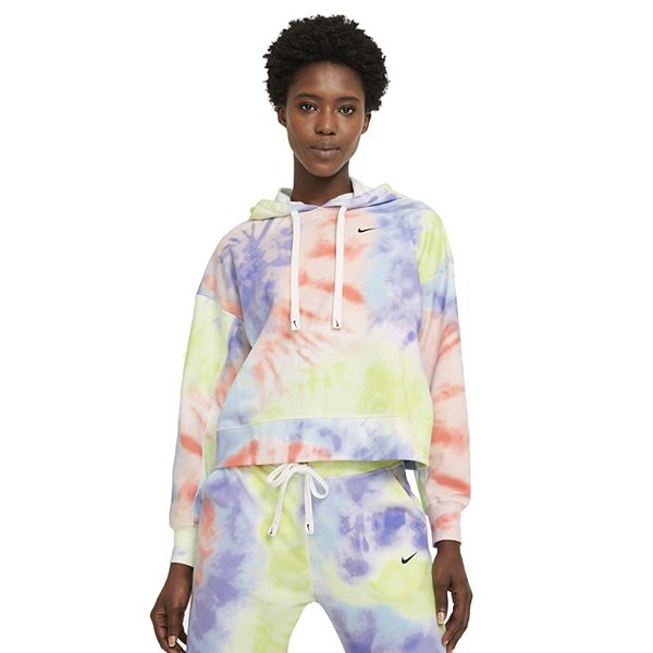 Rrive Womens Short Crop Drawstring Tie Dyed Pullover Hooded Sweatshirts