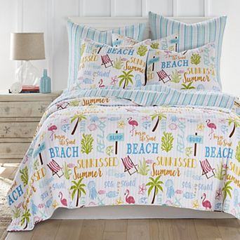 Homthreads Beach Days Quilt Set and Shams