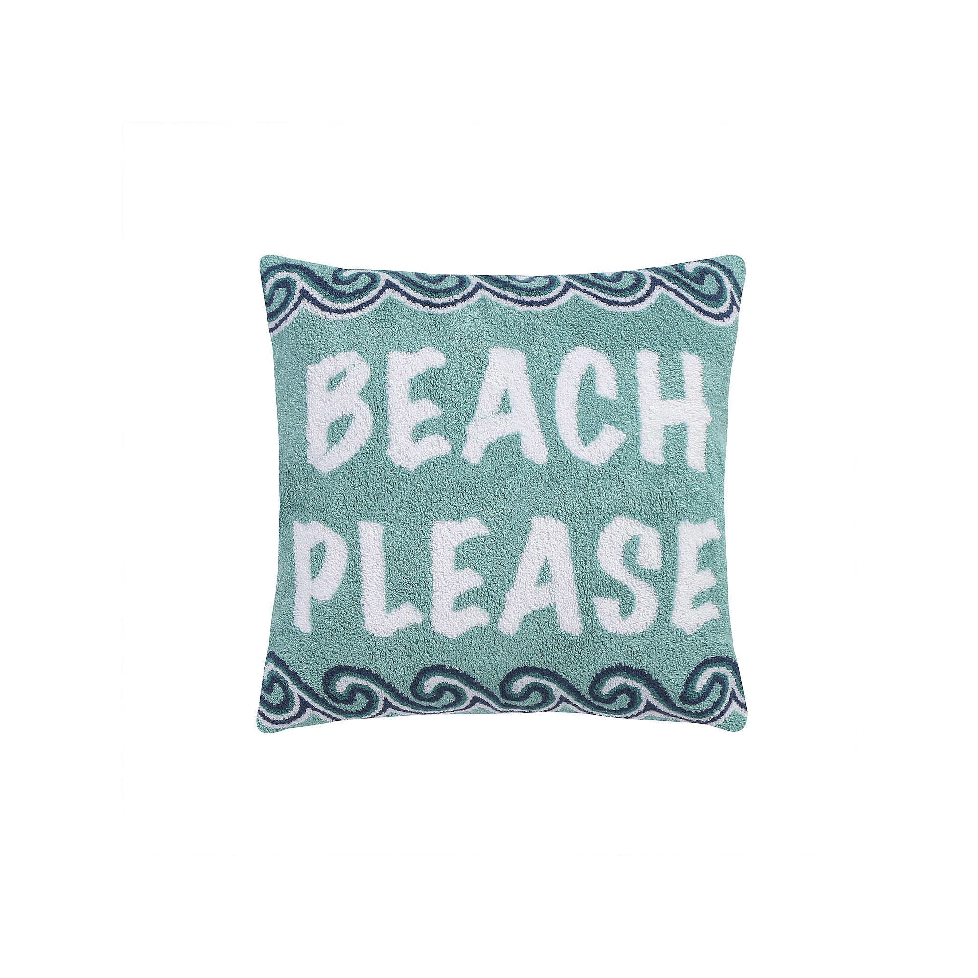 Homthreads Beach Days Beach Please Pillow, Blue