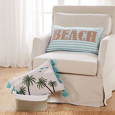 HomThreads Beach Days Palm Tassel Pillow