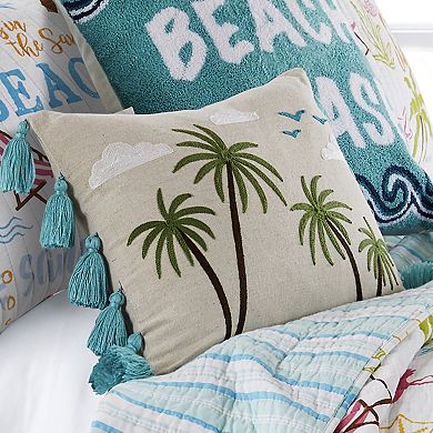 HomThreads Beach Days Palm Tassel Pillow