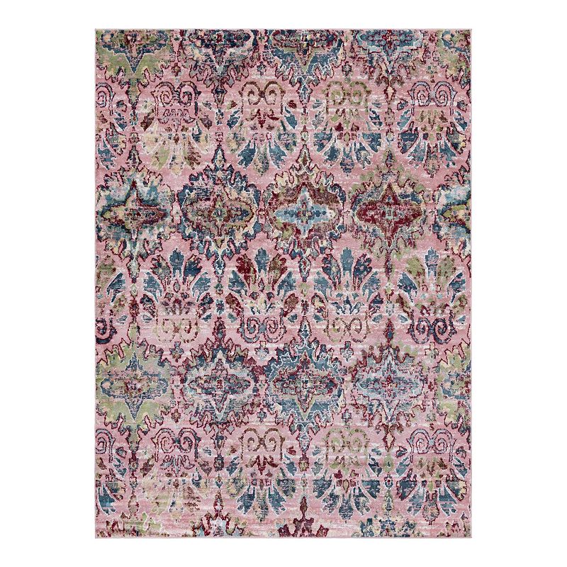 Unique Loom Brewton Sumter Rug, Pink, 9X12 Ft