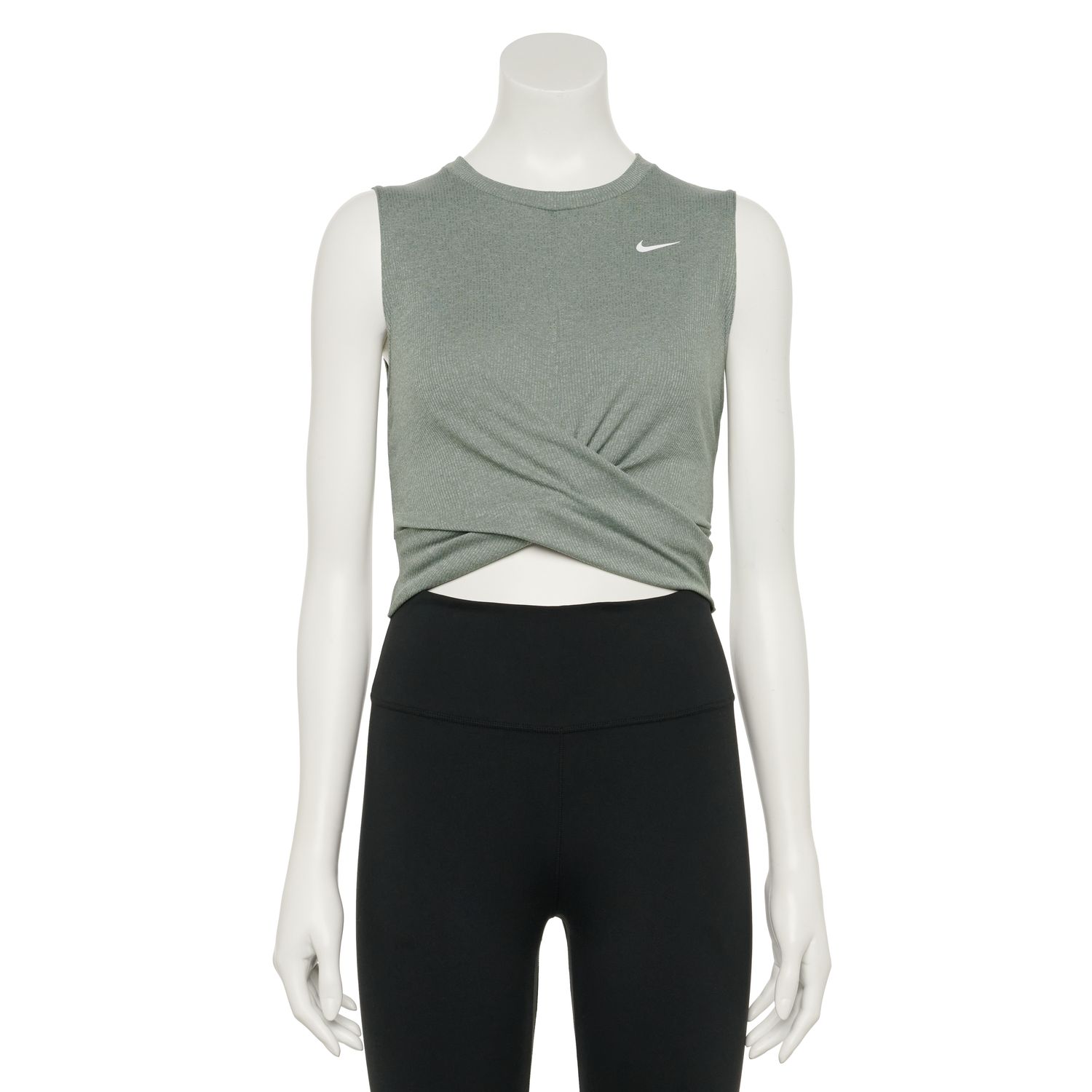 gray nike crop top