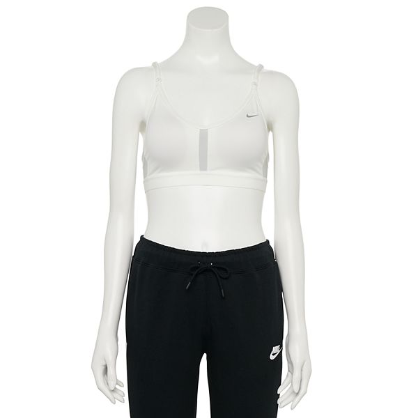 Nike Performance INDY V NECK BRA - Light support sports bra - white/grey  fog/particle grey/white 