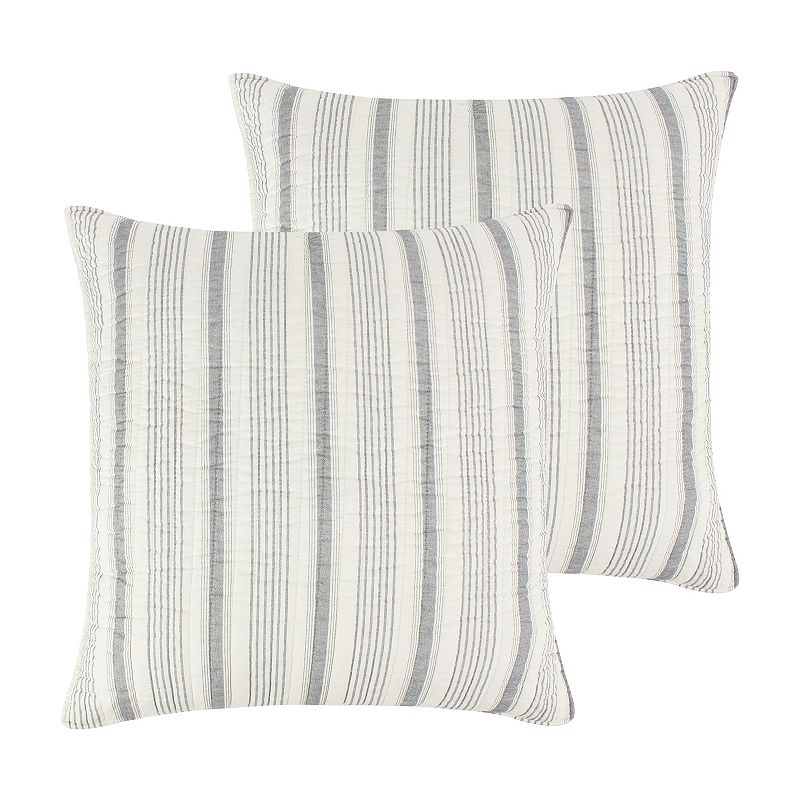 Levtex Home Rochelle Stripe 2-pack Euro Sham Set, Grey