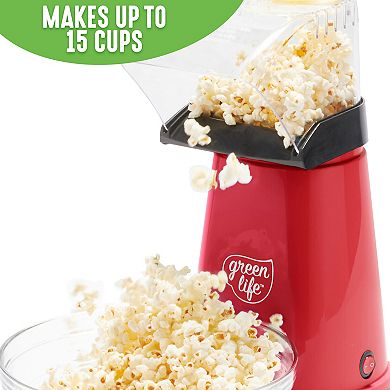 GreenLife Electric Popcorn Maker Hot Air Popper with Measuring Cup & Butter Melting Tra