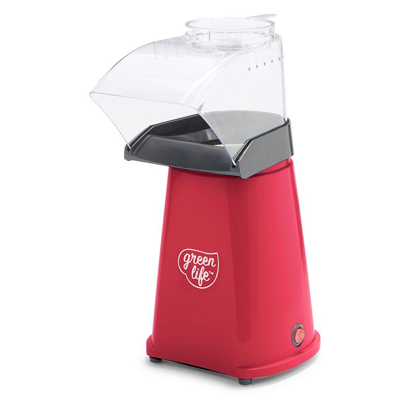 GreenLife Electric Popcorn Maker  Hot Air Popper  Red