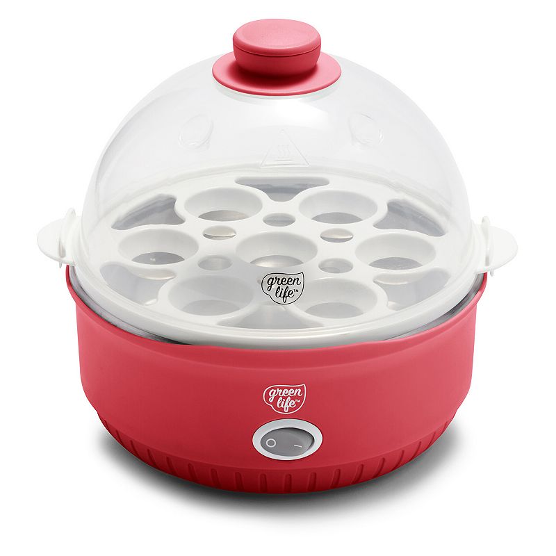 GreenLife Qwik One-Switch Electric Egg Cooker  One Size  Red
