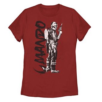 Juniors' Star Wars The Mandalorian Mando Splatter Graphic Tee