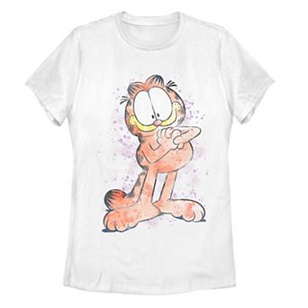 Juniors' Garfield Watercolor Graphic Tee