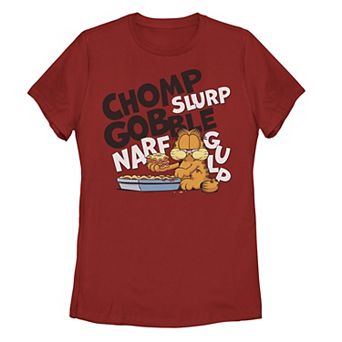 Juniors' Garfield Chomp Slurp Gobble Food Graphic Tee