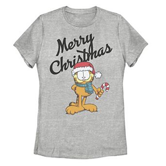 Juniors' Garfield Christmas Holiday Graphic Tee