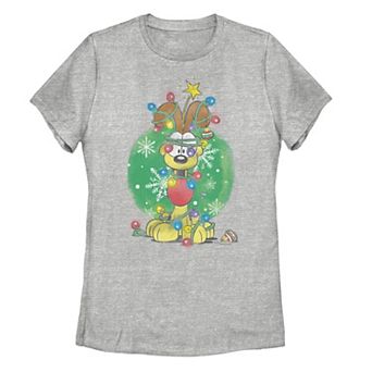 Juniors' Garfield Odie Lights Christmas Graphic Tee