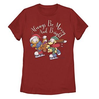 Juniors' Garfield Merry & Bright Graphic Tee