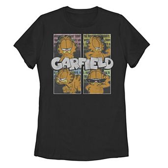 Juniors' Garfield Four Square Vintage Logo Graphic Tee