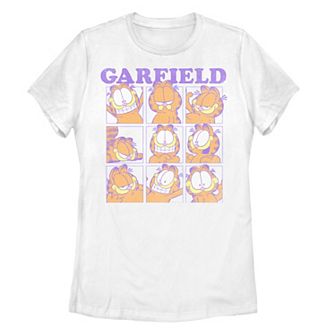 Juniors' Garfield Grid Retro Boxed Up Graphic Tee