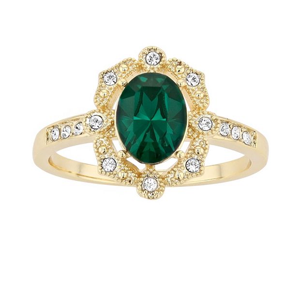 Brilliance Crystal Vintage Halo Ring