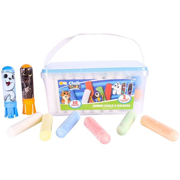 Chalk Tales 50Piece Jumbo Chalk with Holders