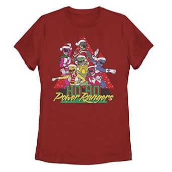 Juniors' Power Rangers Christmas Ho Ho Graphic Tee