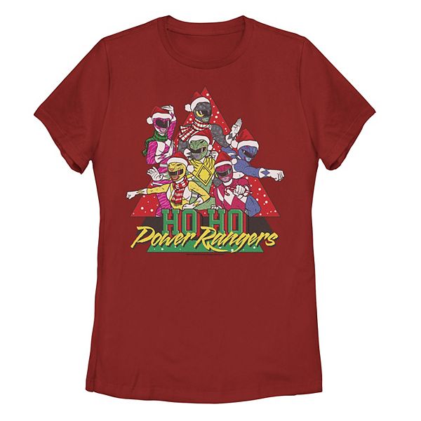 Juniors' Power Rangers Christmas Ho Ho Graphic Tee