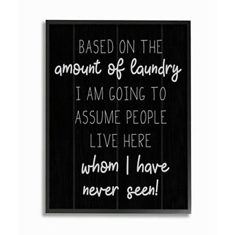 Stupell Home Decor More Laundry Than People Household Chore Sign Framed Wall Art