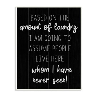Stupell Home Decor More Laundry Than People Household Chore Sign Wood Wall Art