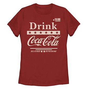 Juniors' Coca-Cola Drink Logo Graphic Tee