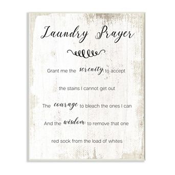 Stupell Home Decor Family Laundry Room Prayer Faith Inspired Humor Wood Wall Art