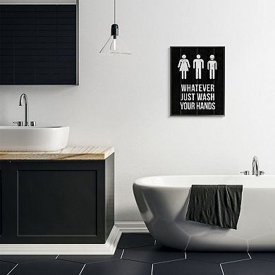 Stupell Home Decor Just Wash Your Hands Outer Space Bathroom Sign Framed Wall Art