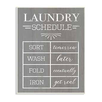 Stupell Home Decor Laundry Schedule Plaque Wall Art