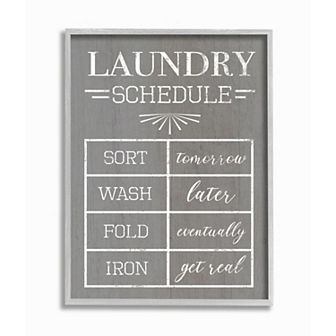 Stupell Home Decor Laundry Schedule Black Framed Wall Art