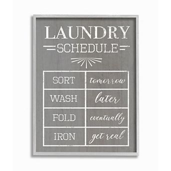 Stupell Home Decor Laundry Schedule Black Framed Wall Art