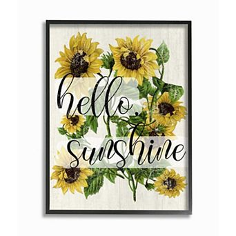 Stupell Home Decor Hello Sunshine Black Framed Wall Art