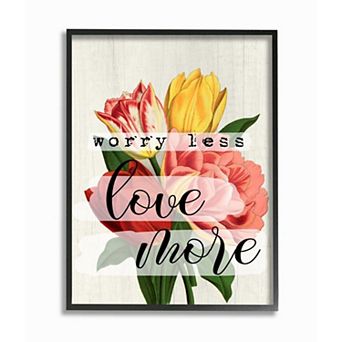 Stupell Home Decor Love More Floral Framed Wall Art