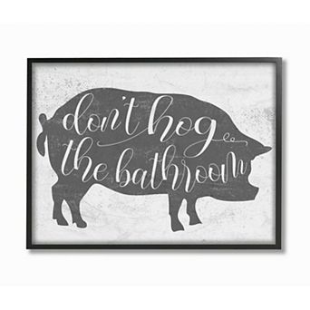 Stupell Home Decor Don't Hog The Bathroom Framed Wall Art