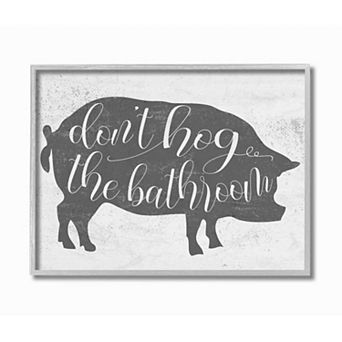 Stupell Home Decor Don't Hog The Bathroom Framed Wall Art