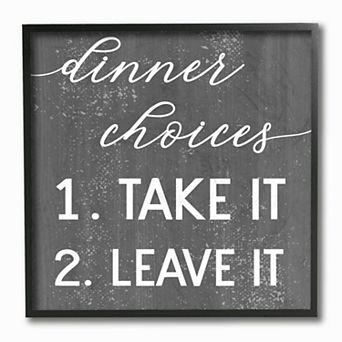 Stupell Home Decor Dinner Choices Framed Wall Art