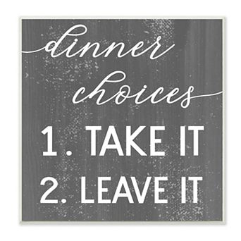 Stupell Home Decor Dinner Choices Plaque Wall Art