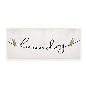 Stupell Home Decor Clothespins on the Laundry Line Typography Plaque Wall Art