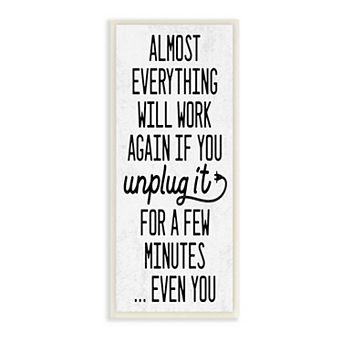 Stupell Home Decor If You Unplug It Motivational Self-Care Technology Pun Wall Art