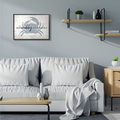 Stupell Home Decor No Crabby Attitudes Framed Wall Art