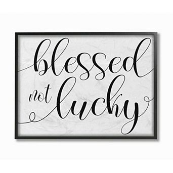 Stupell Home Decor Blessed Not Lucky Framed Wall Art