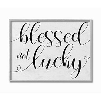 Stupell Home Decor Blessed Not Lucky Framed Wall Art