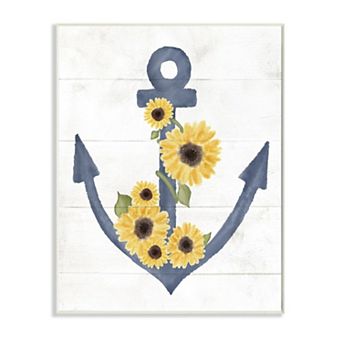 Stupell Home Decor Sunflower Anchor Plaque Wall Art