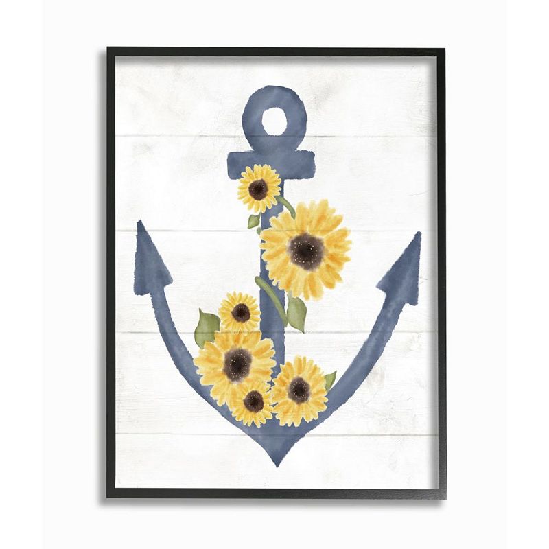 UPC 049182769862 product image for Stupell Home Decor Sunflower Anchor Framed Wall Art, Black | upcitemdb.com