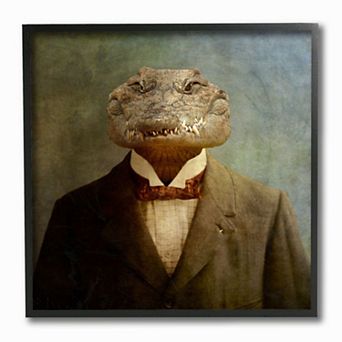 Stupell Home Decor Dressed Alligator Framed Wall Art