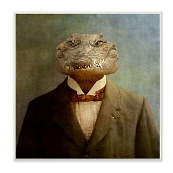 Stupell Home Decor Dressed Alligator Plaque Wall Art