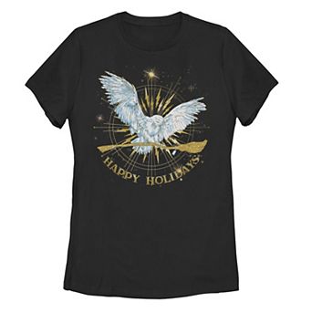 Juniors' Harry Potter Hedwig Christmas Happy Holidays Graphic Tee