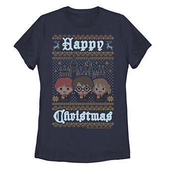 Juniors' Harry Potter Happy Christmas Chibi Graphic Tee